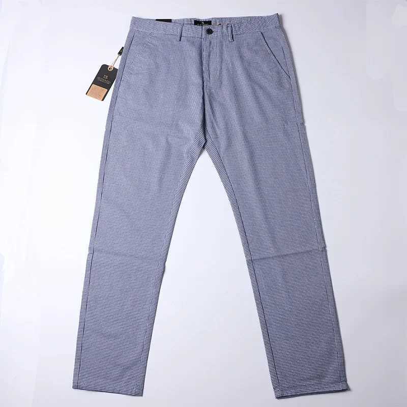 Summer flat bottomed pants mens ultra-thin blue set mens elastic business formal mens 40W240725