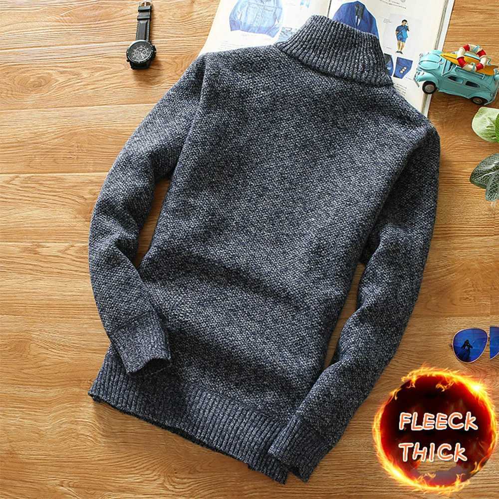 Autumn Winter Warm Cardigan Men Fleece Sweaters Jackets Mens Slim Fit Knitted Sweatercoat Thick Cardigan Sweater Coat MenXJ240814