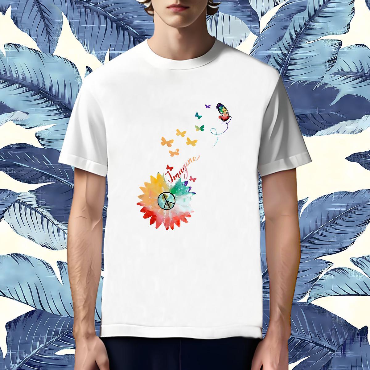 Popular Men T Shirts Butterfly Breathable Soft Spring Summer Black White 100% Cotton 230g Men Tshirts Free Shipping Clothings
