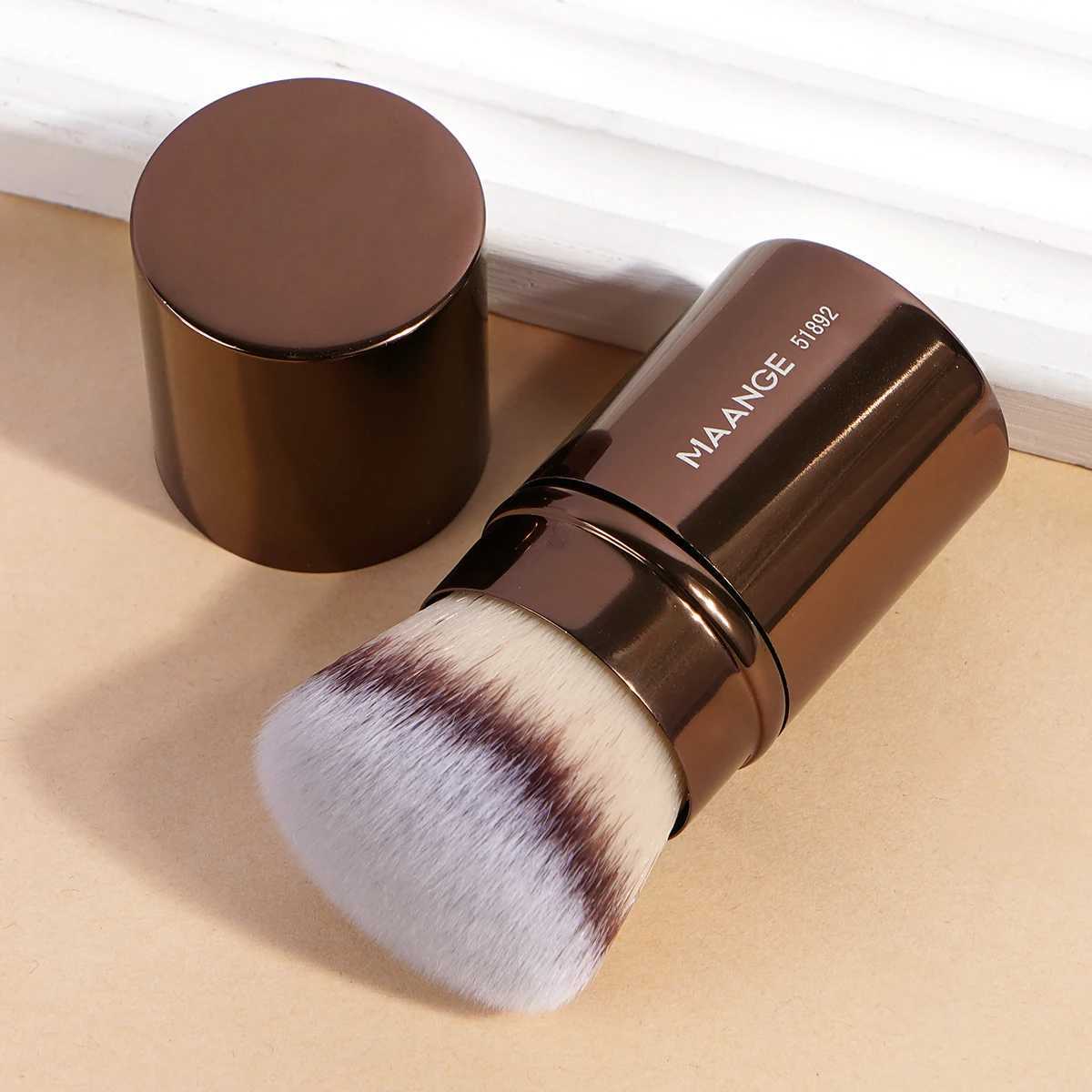 MAANGE 1 retractable powder blusher brush Kabuki basic brush Soft fluffy powder contour makeup brush Portable makeup tool W240814