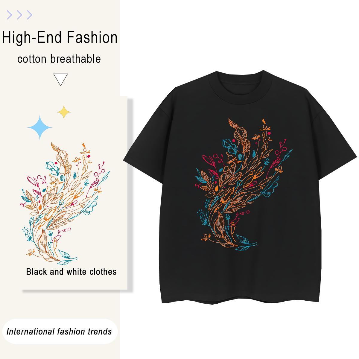 Cool Men Tshirts Summer Casual 230g Cotton Custom Anime Breathable Short Sleeve tree T-Shirts for Men 2024 DIY Clothes