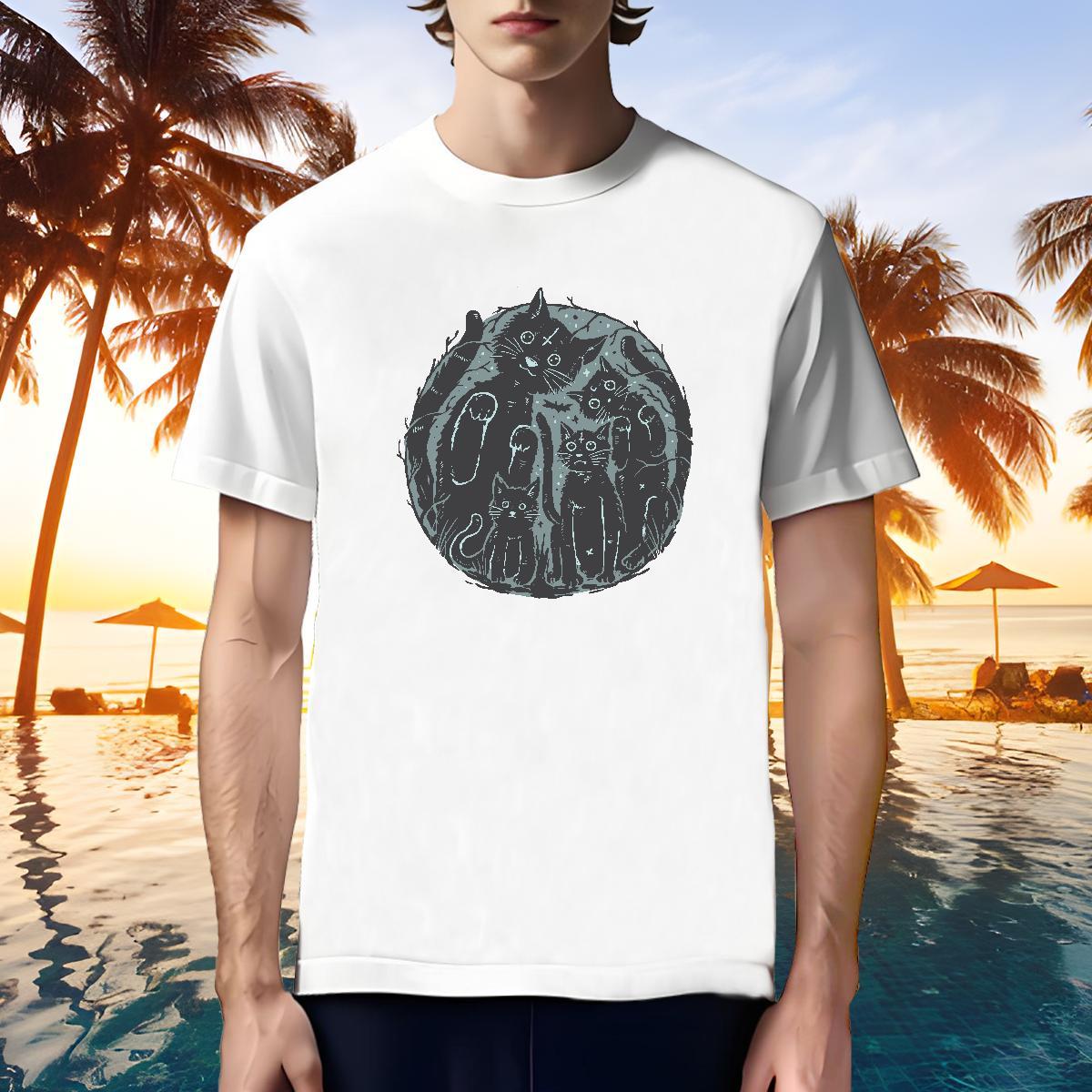 Designer T-Shirts for Men cat Breathable Short Sleeve Street Asian Size 100% Cotton 230g Tshirts DIY Customized Tops