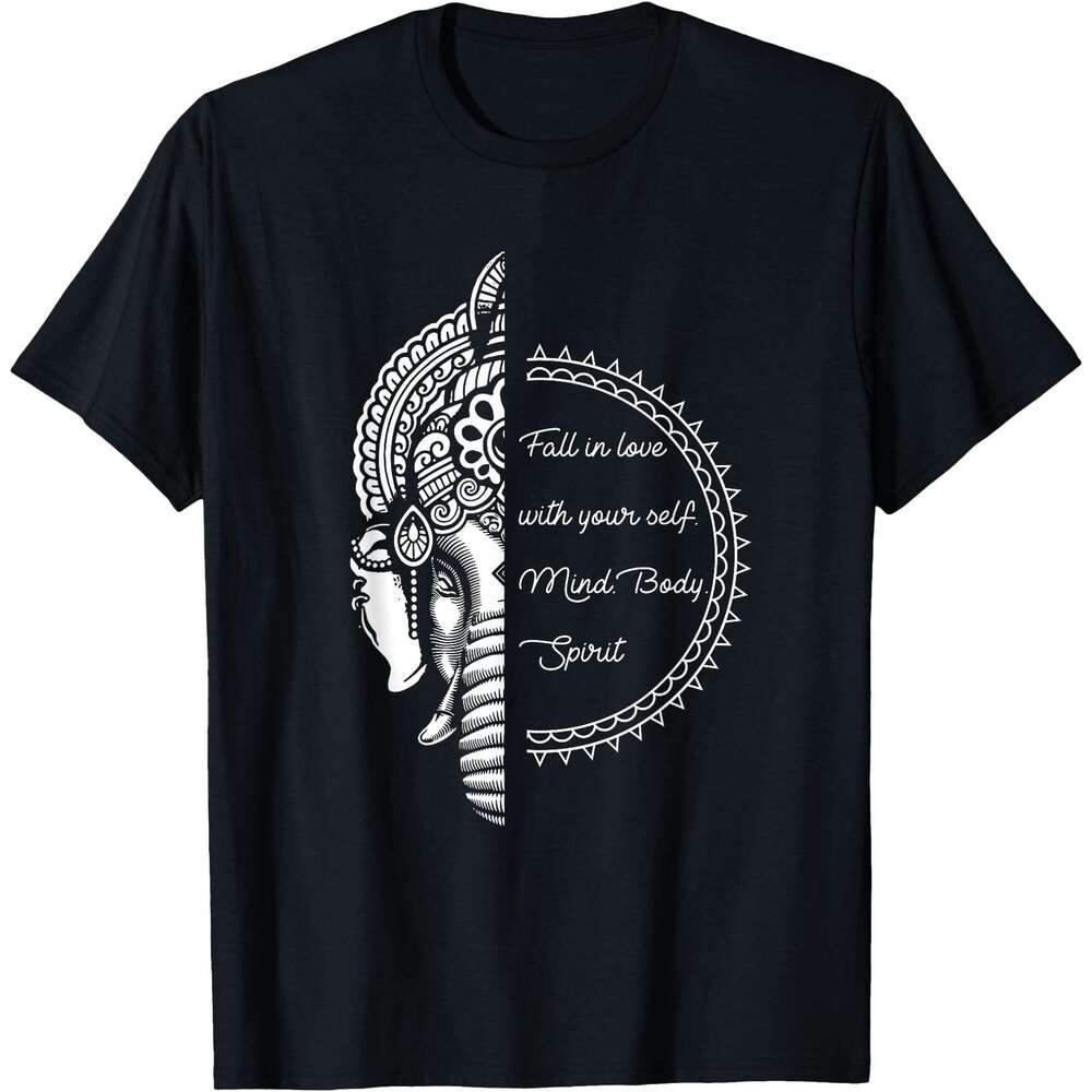 25ss T shirt for Mens Spiritual Yoga Love Your Self Meditation Elephant Ganesha T-Shirt Shirts Tshirt Graphic Tee Casual Tops Short sleeve Free shippi