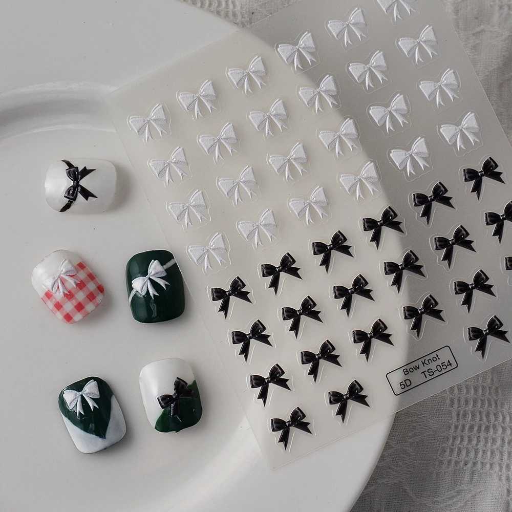 1PCS 5D Embossed Nail Supplies Blue Butterfly Nail Sticker Seasons Self-Adhesive Flower Nail Decor Decals DlY Press On NailsXJ240814
