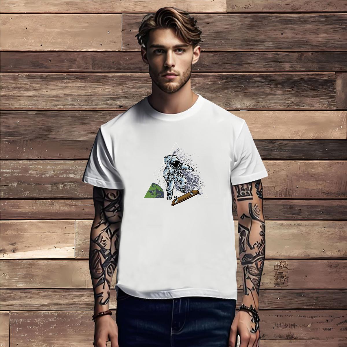 T-Shirts 100% Cotton 230g universe Casual Breathable Crew Neck DIY Men Tshirts DIY Customized Designer Tees Shirts