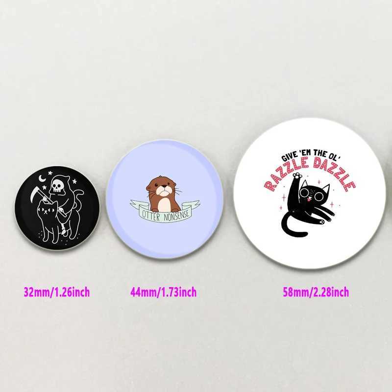 32/44/58mm Fun Sloth Death Pin Creative Text Badge Handmade Tinplate Brooch for Backpack Clothing Gift Accessories W240815