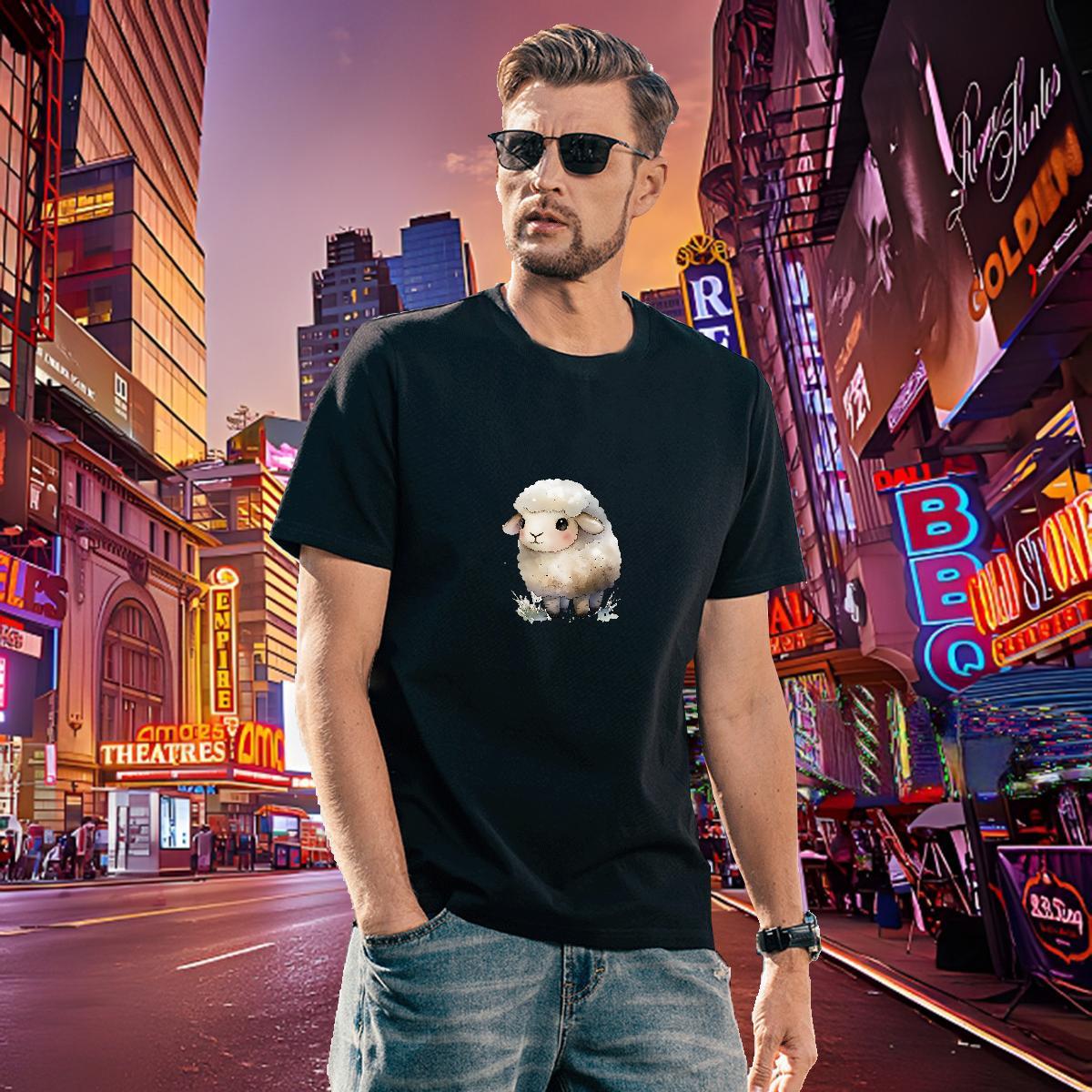 Popular T-Shirts for Men Crew Neck Breathable Daily Outfit Plus Size Cartoon 230g Cotton Men Tshirts Custom Clothings