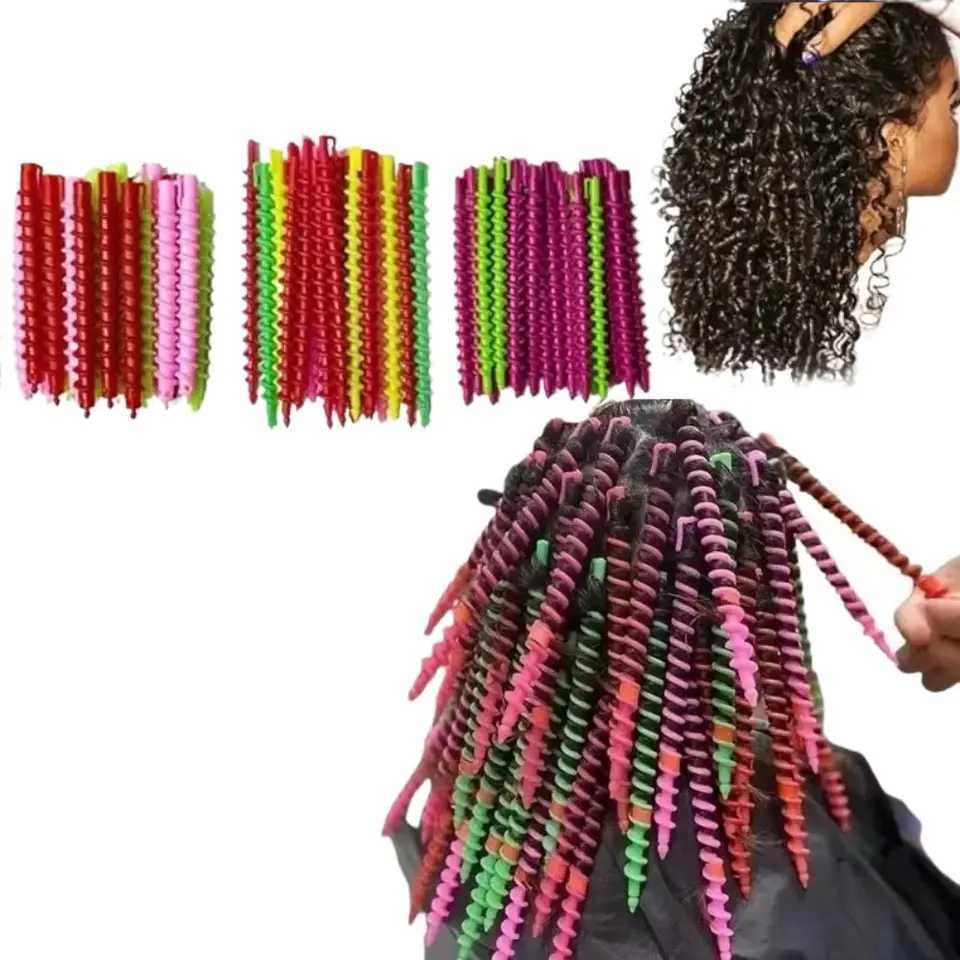Professional spiral plastic curling iron multifunctional DIY magic curling roller wavy curly hair for women and girls W240814