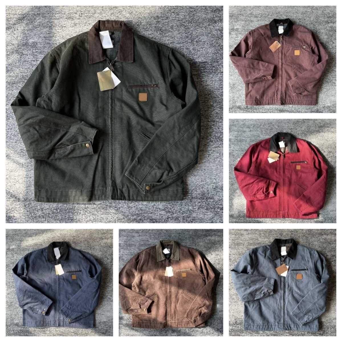 Mens Jackets Workwear Oil Wax Jacket Amekaji Wear Clothes American Retro Corduroy Lapel Safari Coat For Men Spring b7
