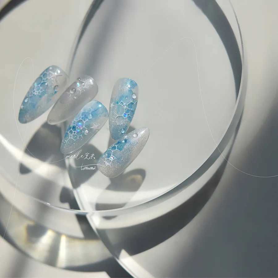 1 piece of 5D light luxury shell light water ripple nail art stickers cute colorful high-quality star nail decoration stickersXJ240814