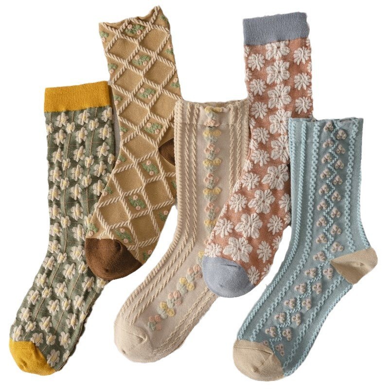 Socks men's long socks autumn and winter mid tube American retro sports student basketball long tube men's socks