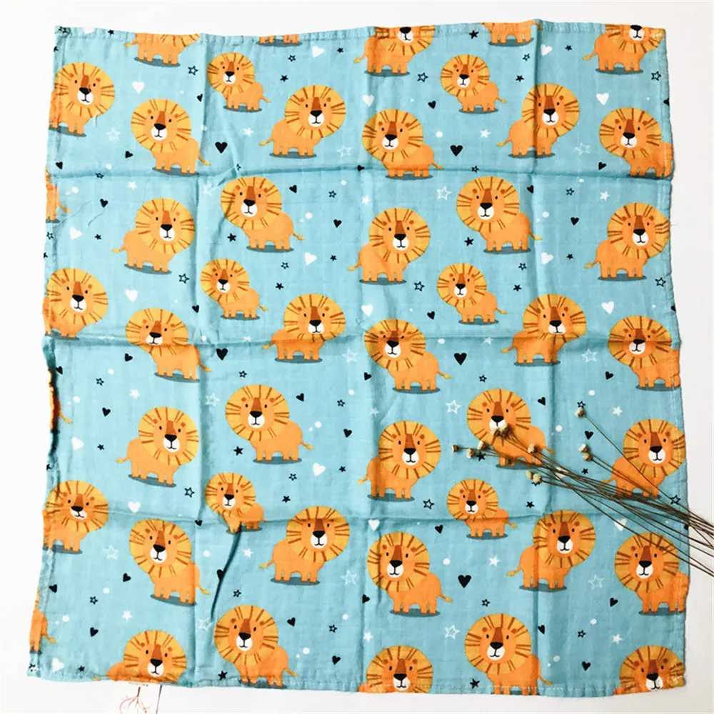 60*60cm Newborn Organic Cotton Bamboo Baby Blanket Muslin Swaddle Wrap Feeding Burpy Towel Scraf Bibs Muslin Big Diaper Y240815