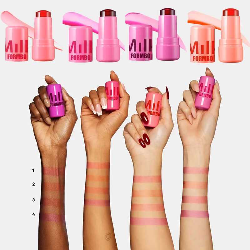 Milk Blush Stick Jelly Fruit Lip Gloss Moisturize Multi Use Brighten Blush Stick Water Jelly Tint Stick Matte Contour Makeup Hot Y240815