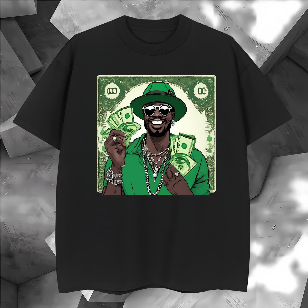 Soft dollar T-Shirts Street wear Hip Hop Men Tees 230g 100% Cotton DIY Customized Short Sleeve Soft Black Oversized Tops