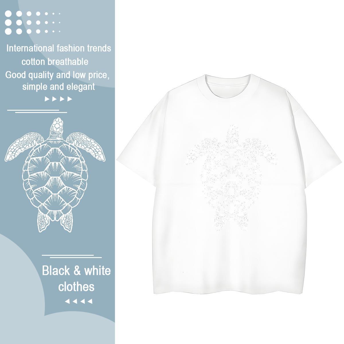 High Quality T-Shirts for Men tortoise Breathable Short Sleeve Hip Hop Custom Anime 230g Cotton Tshirts Fashion Design Clothes