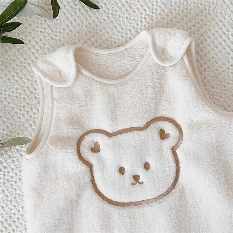 Warm Fleece Baby Sleeping Bag Newborn Blanket Sleepers Sleepsack Autumn Winter Anti-kick Quilt Infant Sleeveless Robe Sleepwear Y240814
