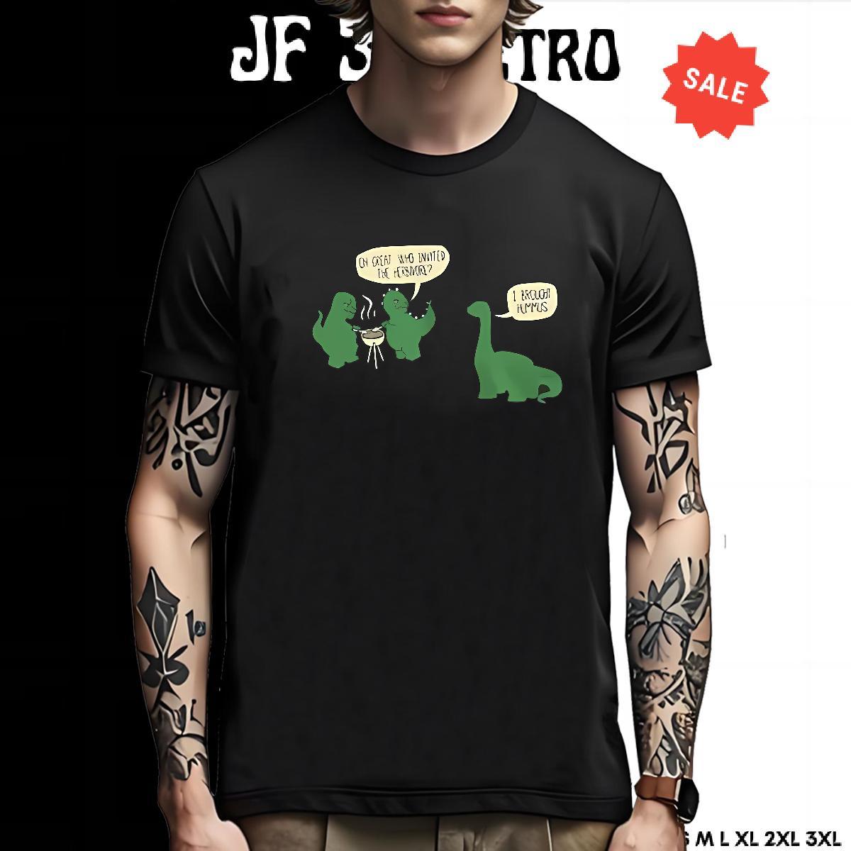 TOP Quality T-Shirts for Men dinosaur Short Sleeve O-Neck Hip Hop White Plus Size 230g Pure Cotton Tshirt for Man Woman Stylist Tee Shirt