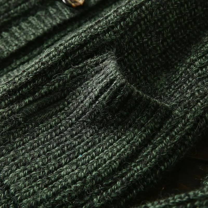 Men Thick Vintage Knit Cardigan Sweater Korean Casual Fashion Warm Single Breasted Sweater Autumn Winter Male Slim Sweater Coat 240814