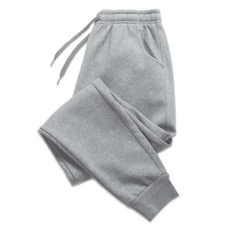 New mens sports pants autumn and winter printed wool warm jogging pants mens outdoor sports clothing Harajuku streetwear casual TrousersW240725