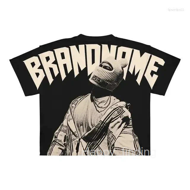 Mens T Shirts Y2K Harajuku Shirt Men Hip Hop Gothic Graphic Print Oversized Cotton Tshirt Punk Short Sleeved Streetwear Casual Tops Tees