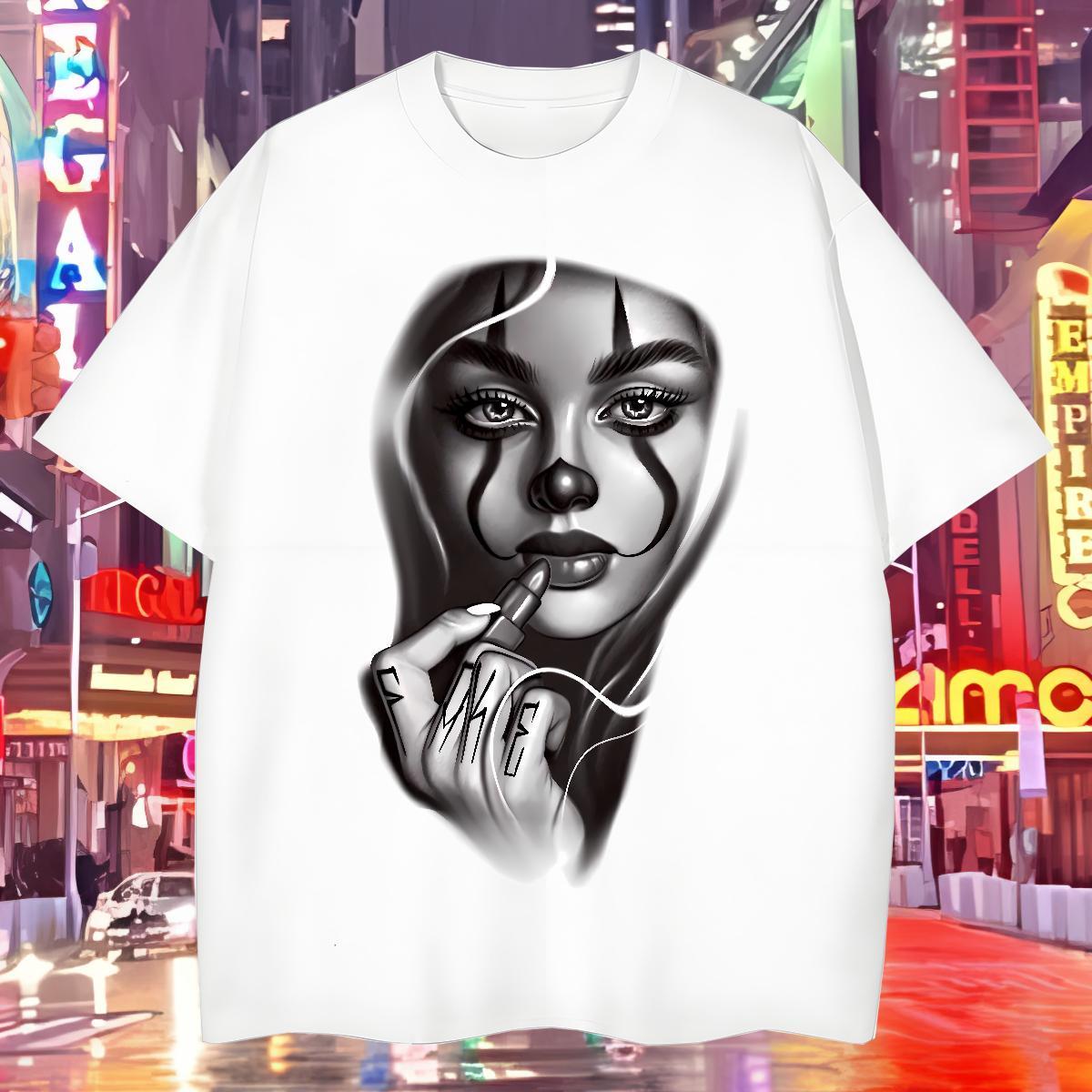 T shirt 230g Cotton nun Beach Short Sleeve O-Neck Custom Cartoon Couples T Shirts Fashion Designer Cool Tops Tees