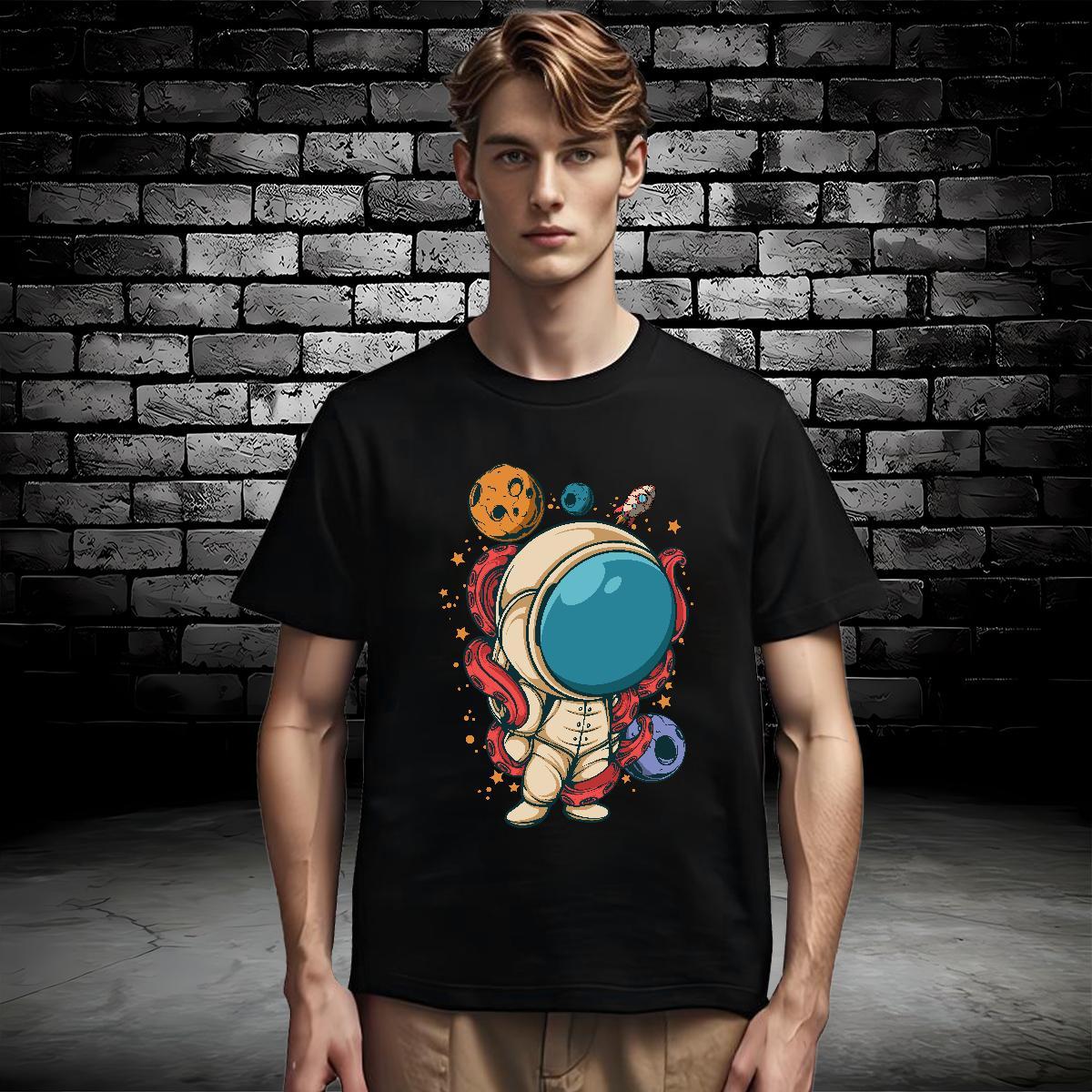 T-Shirts 230g 100% Cotton universe Street Casual Breathable Short Sleeve Graphic Mens Tshirts Casual New Designer Tops