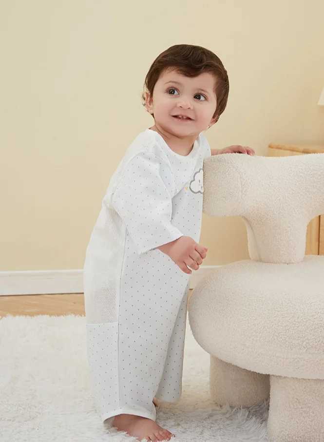 3m-3y Three-quarter Sleeve Baby Sleeping Bag Summer Skin-friendly Kids Breathable Sleeping Bag Pure Cotton Soft Infant Clothing Y240814