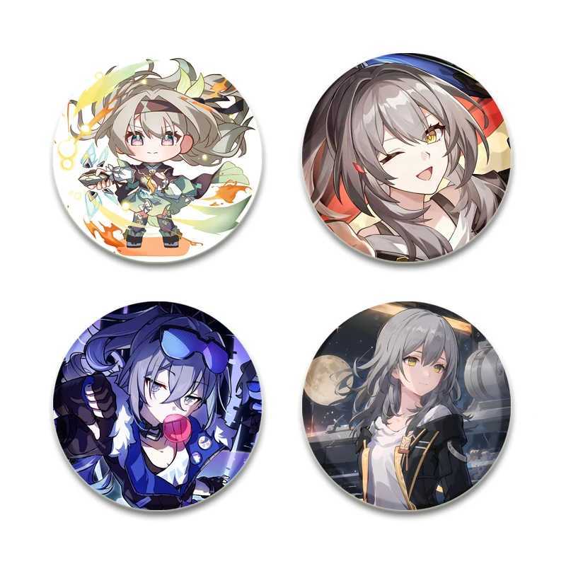 58mm anime star steel rail pin Honkai cartoon badge handmade tinplate brooch backpack clothing gift accessory brooch W240815