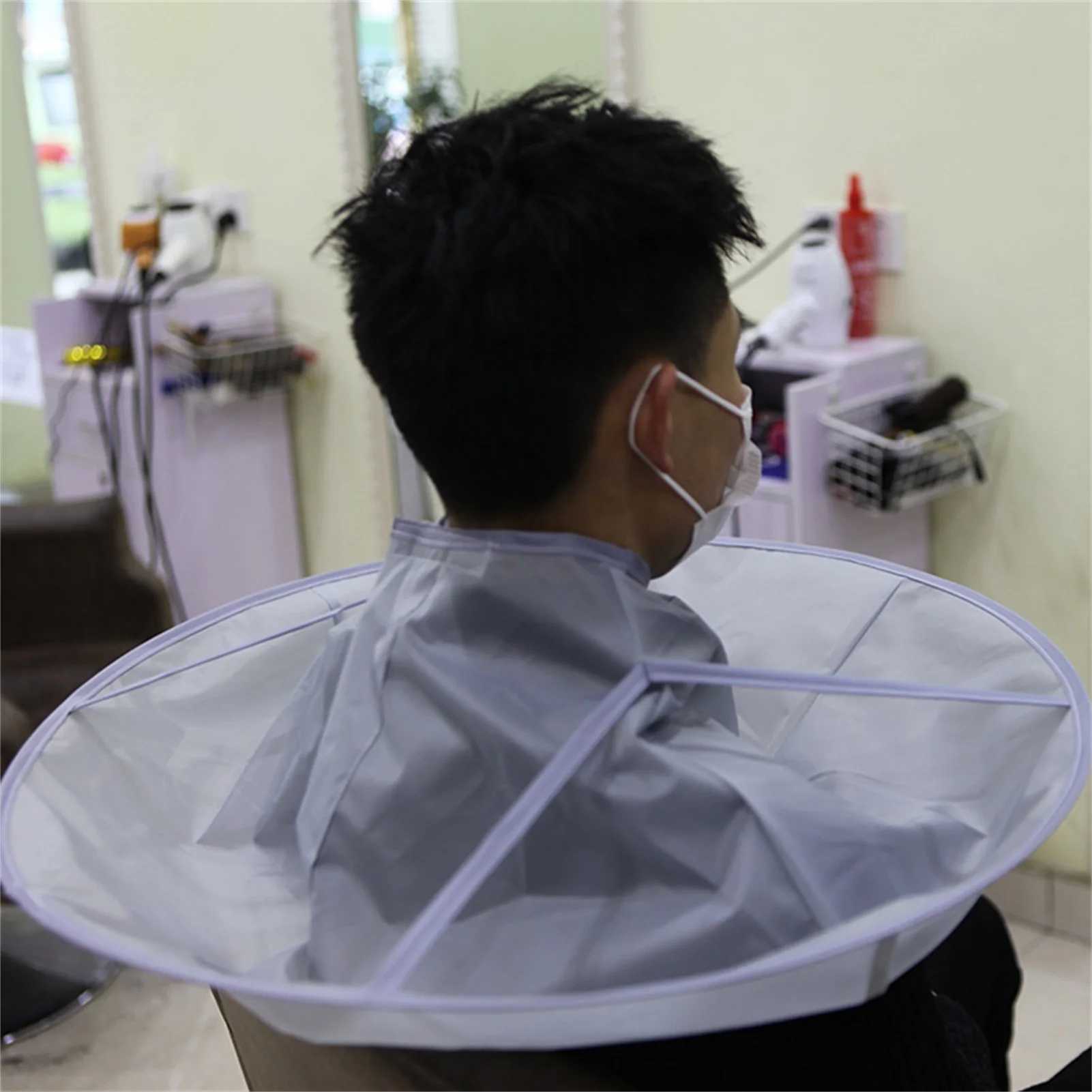 Hair cutting angle lightweight folding umbrella design for adult and childrens hair cutting barber cloth W240814