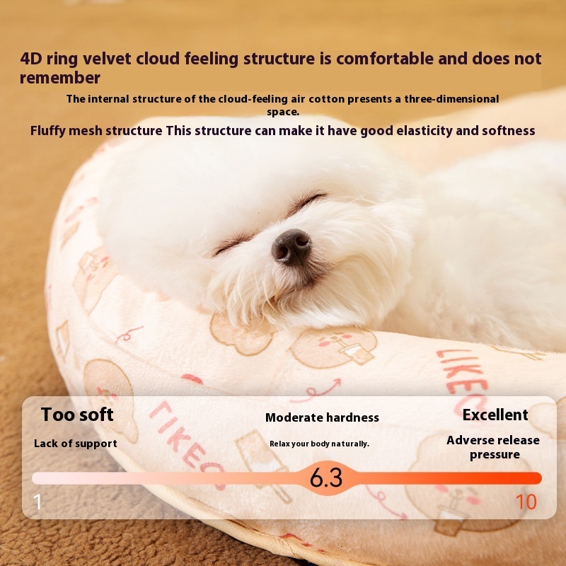 Pet Sofa Beds with Cozy Veet Mats - Seasonal Armrested Cat & Dog Houses for Winter Comfy