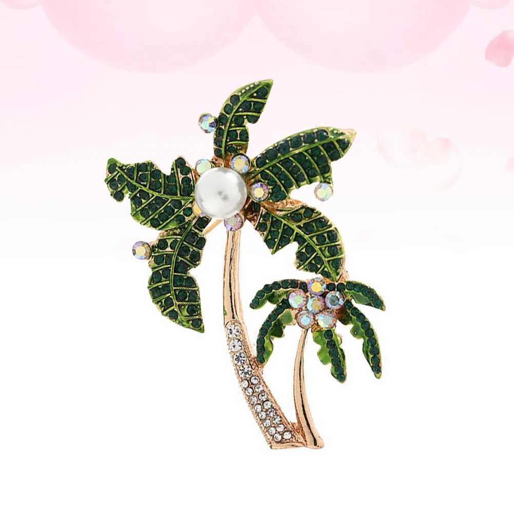 Brooch Anniversary Presentation Fashion 56x45cm Rhinestone Breastpin Coconut Palm W240815