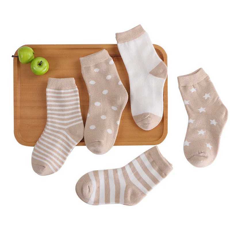 5 pairs/batch of childrens socks cotton for boys and girls cute cartoon for babies soft warm stripes fashionable autumn and winter childrens sports so