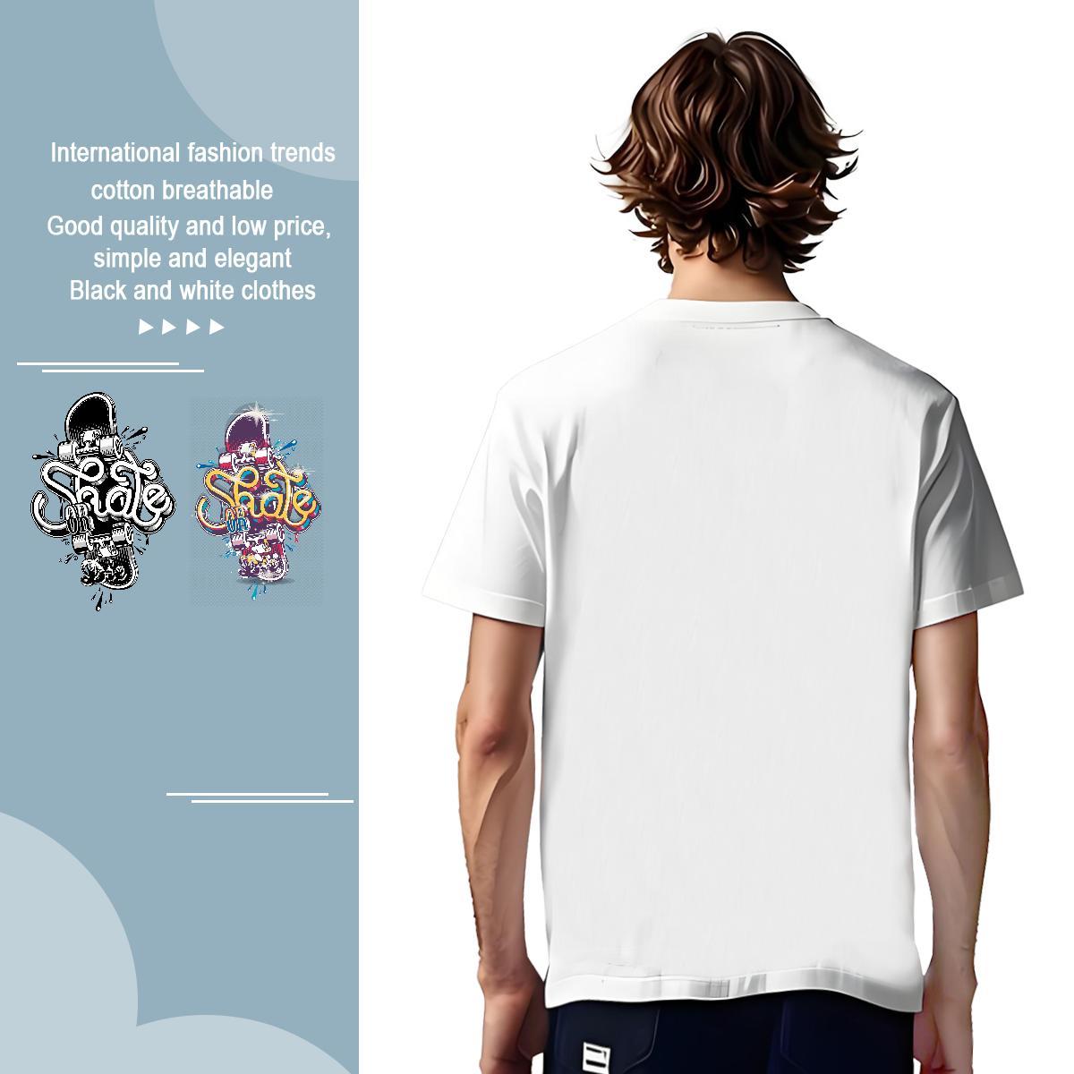 Man T Shirts 100% Cotton 230g Colorful Sport Short Sleeve O-Neck Floral Print Mens Tshirts Wholesale Soft Tee Shirt