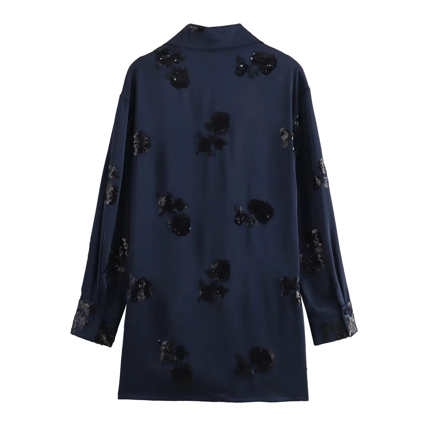 Womens Jacket and Kimono Tie Up Long Sleeved Top Satin Sequin Fashionable Temperament Straight Leg Pants Set 240821