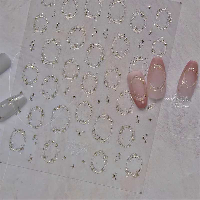 1pcs Jelly Nail Stickers Shiny French Ice Crystal Stars Love Self Adhesive Stickers For Nails DIY Valentines Day Decorat DecalsXJ240814