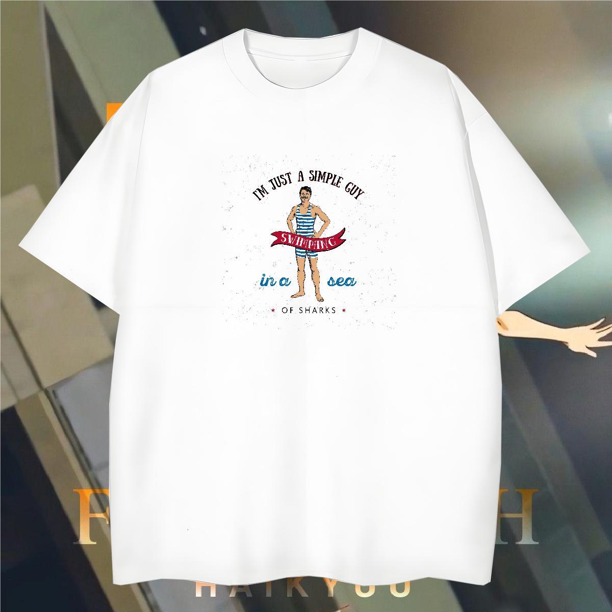 Man T Shirts 230g Cotton person Street wear Hip Hop O Neck Short Sleeves Custom Cartoon Mens Tshirts Designer Fashion Soft Tops