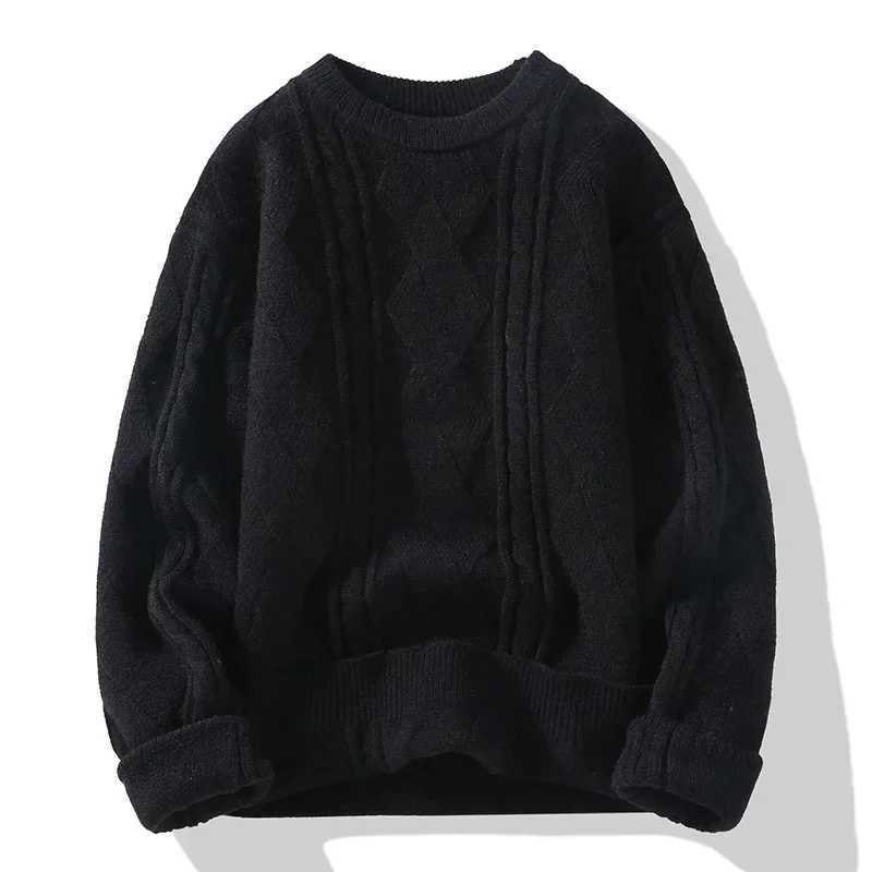 Autumn and Winter New Student Casual Fashion Round Neck Solid Color SweaterXJ240814