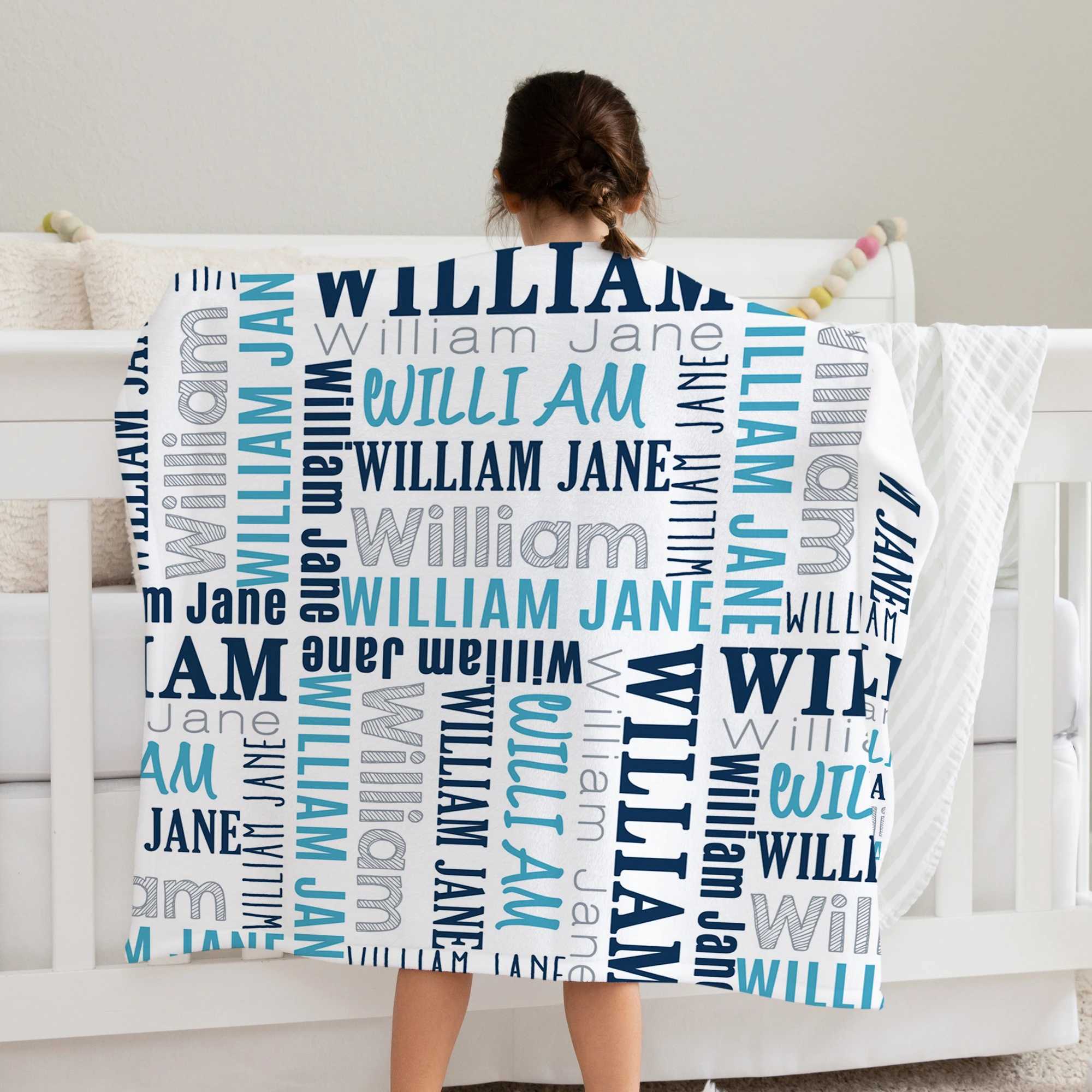 Ms.O Name Personalized Flannel Fleece Kids Baby Blanket Birthday Gift Idea For Newborn Boys Girls Bed Crib Stroller Sleep Cover Y240815