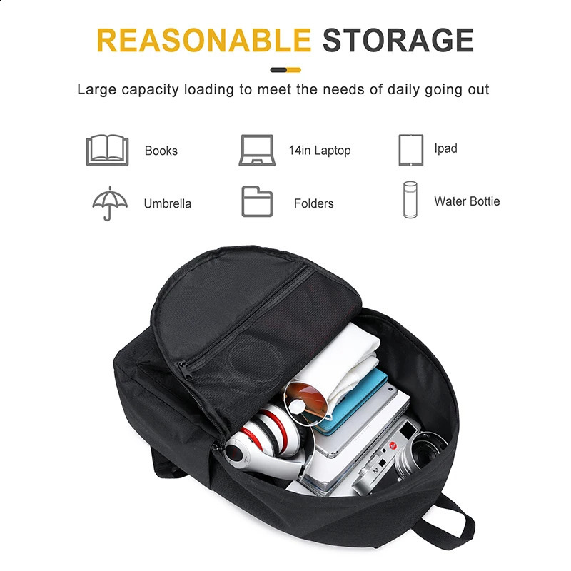 School Backpacks for Teen Black 14 Inch Laptop Backpacks Anti-Theft College Cute Bookbag for Women Student Casual Daypack 240813