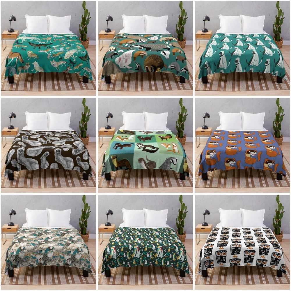 Cover blankets Sofa throw blanket coraline fleece blanket cooling blanket custom decorative bed blankets Plaid dog cute beach Y240815