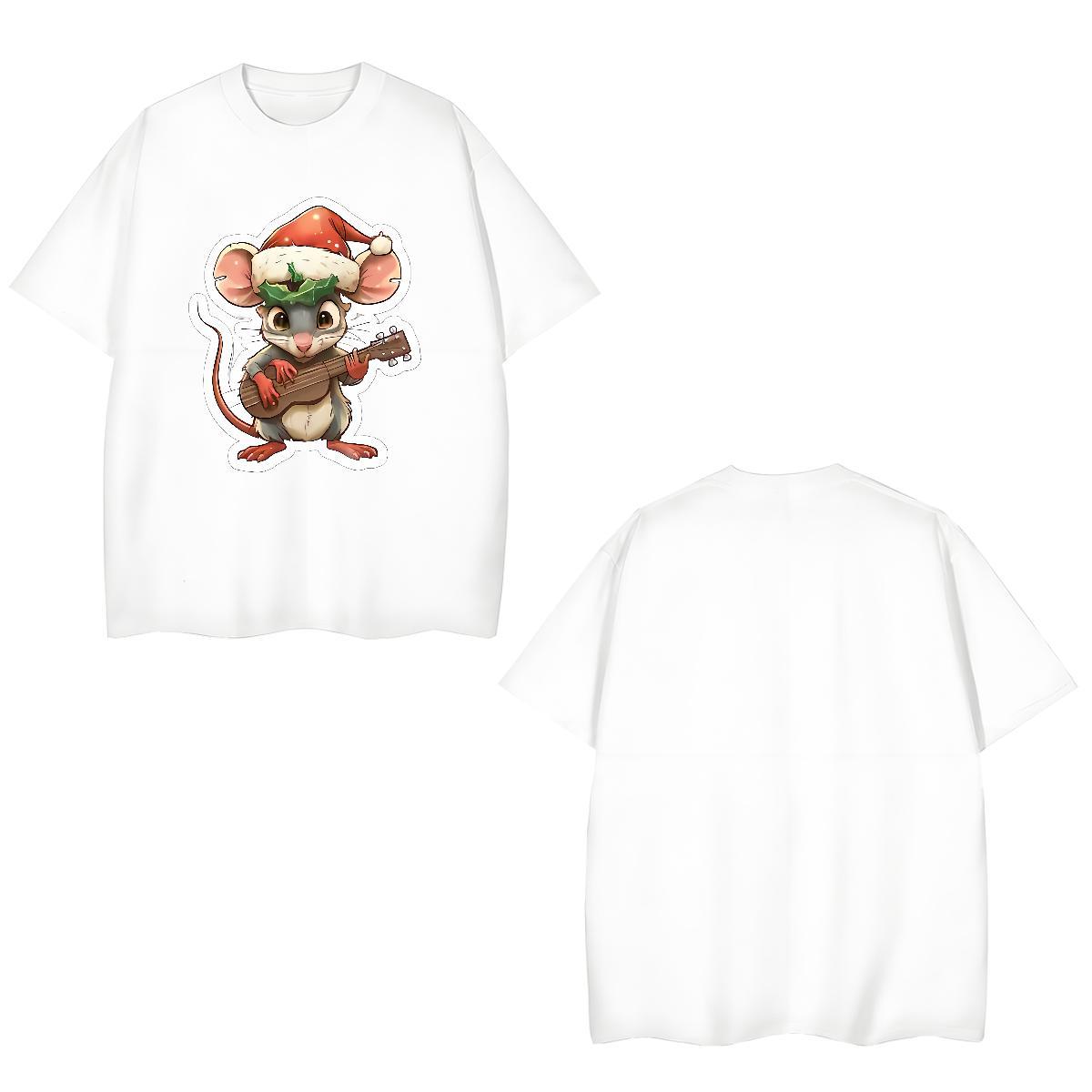 Classic T shirt mouse Breathable Crew Neck Casual Beach Black Oversized 230g Cotton Men Tees Fashion Casual Top Tees