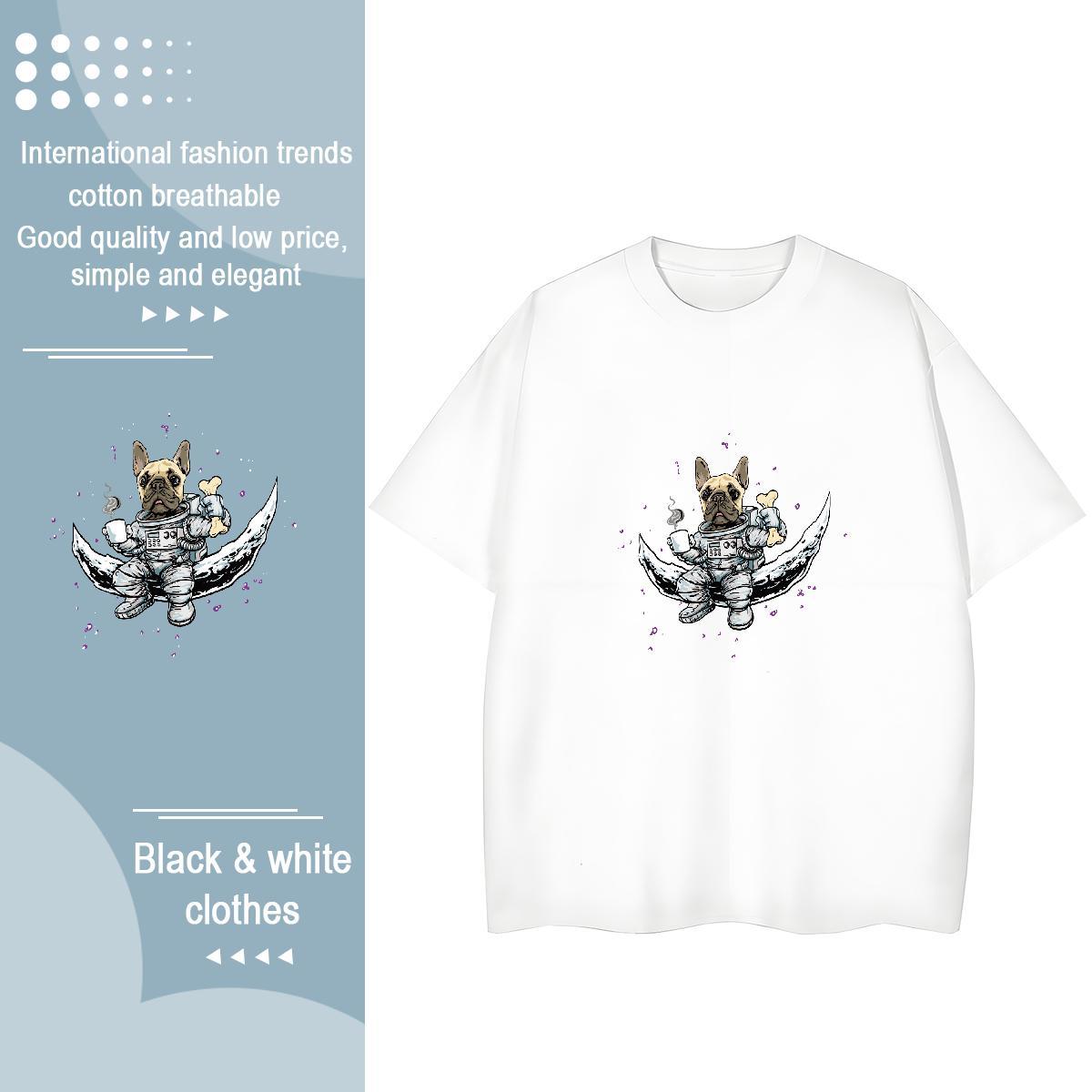 TOP Quality Man T Shirts dog Breathable Summer Casual Plus Size Cartoon 230g Cotton Tshirt for Man Woman Factory Direct Tops