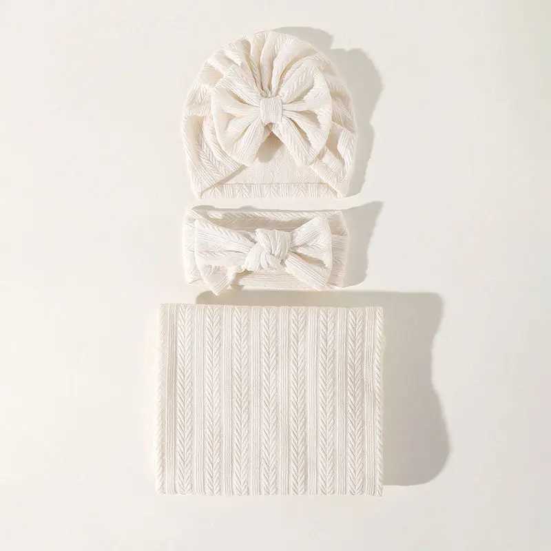 Baby blanket and hat headband set Y240815