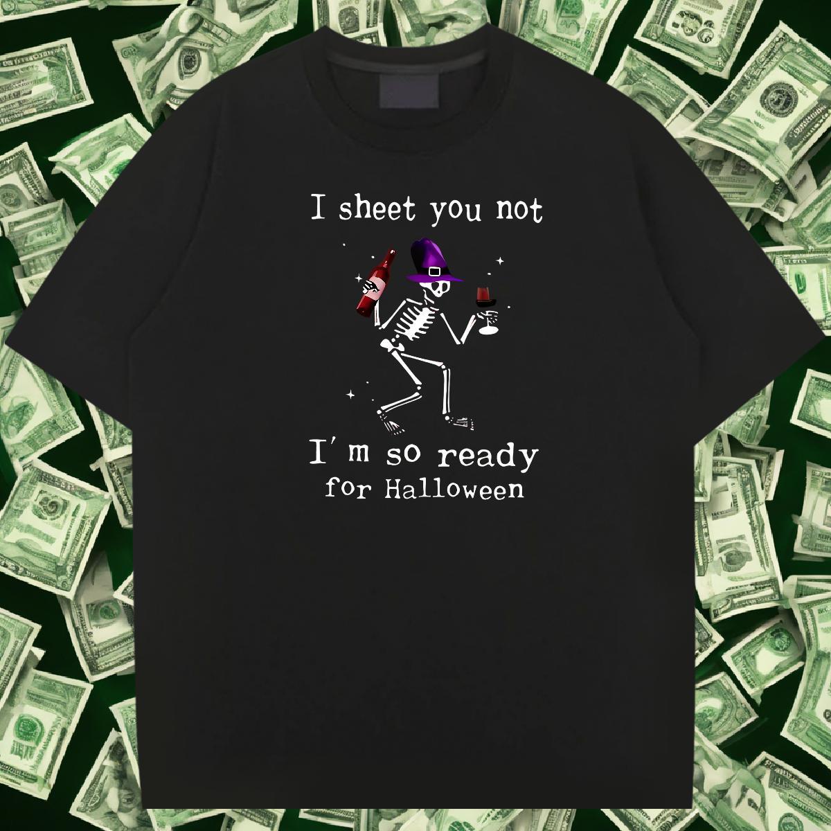 T Shirts Men 230g Pure Cotton halloween Daily Outfit Short Sleeve Soft DIY Printed Men Clothes T-Shirt Fashion Designer Wholesale Tops