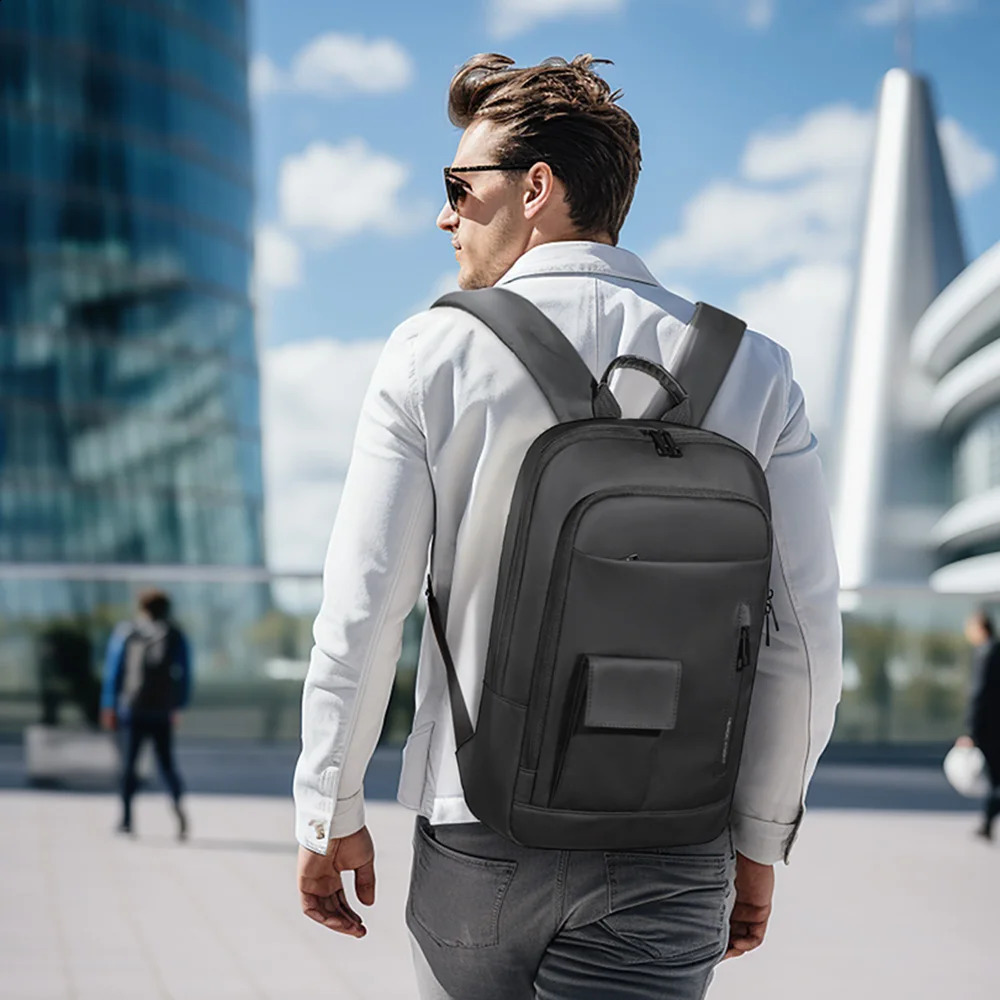 Heroic Knight Trend Backpack Men Multifunction Work Backpack for 15.6 Laptop Waterproof Slim Business Bag College Bag Male 240813