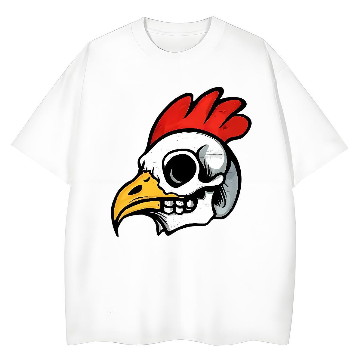Popular Mens T Shirts chicken O Neck Short Sleeves Anime Printing Street Custom Printing 230g Cotton Couples T Shirts Fashion Clothings