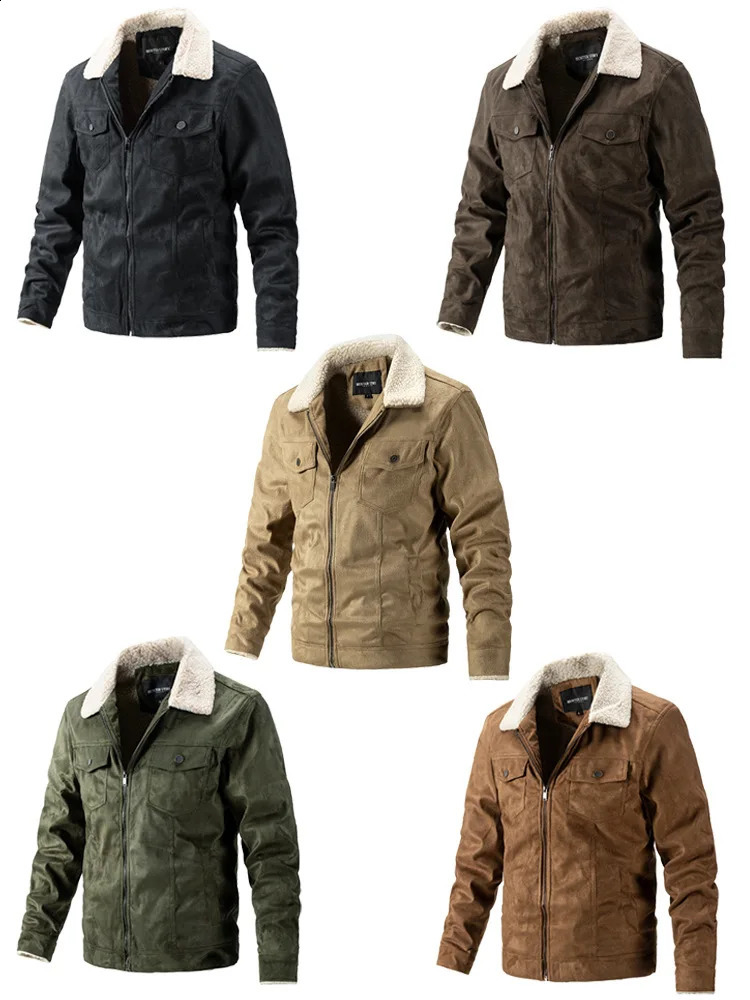 Super Soft 100% Polyester Mens Suede Warm Jacket Quality Casual Varsity Jacket with Fleece for Autumn 240923
