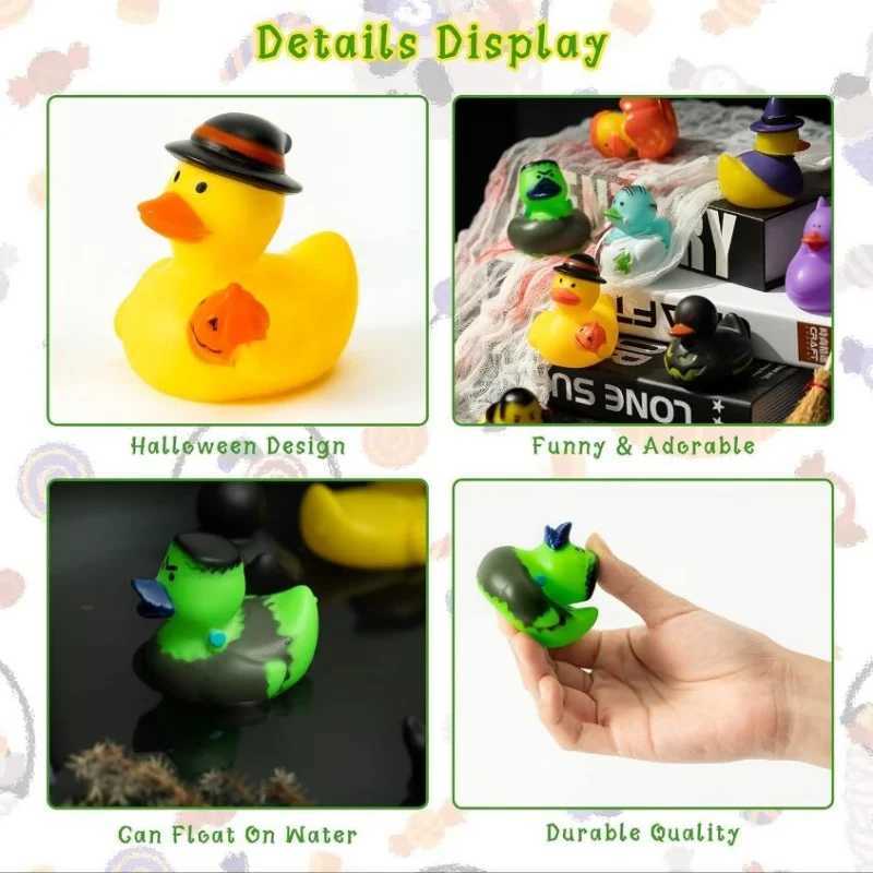 24pcs Halloween Rubber Duck Toys Floatable Durable and Adorable for Kids Perfect for Parties and GiftsXJ240815