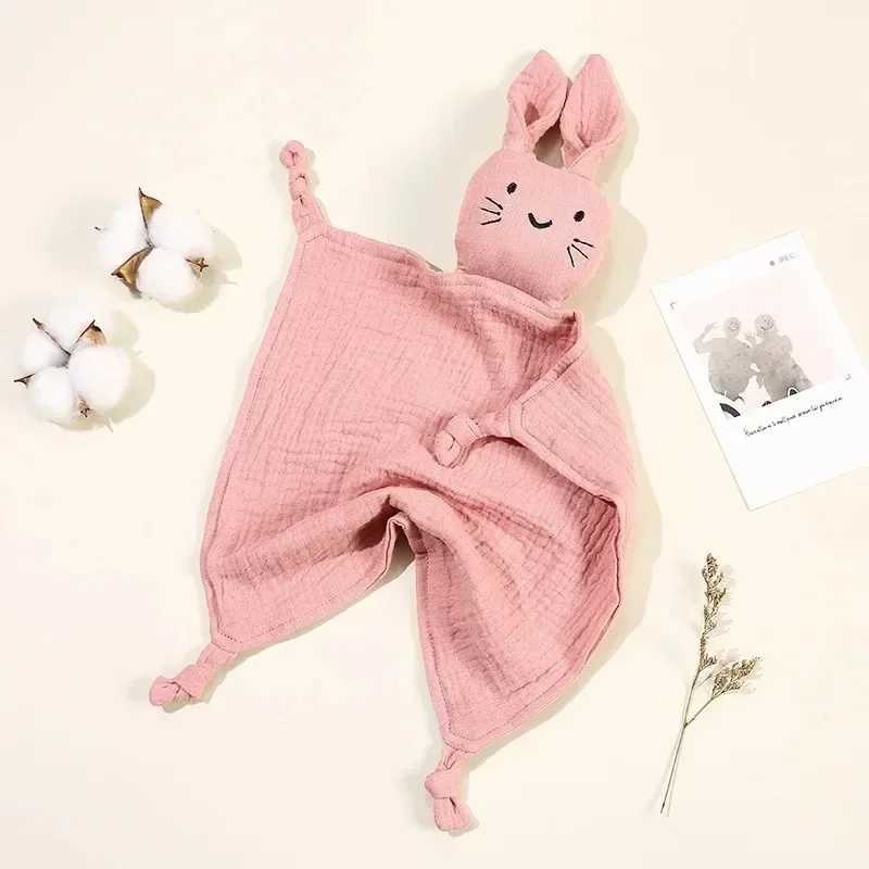 Baby Cotton Muslin Comforter Blanket Soft Newborn Sleeping Dolls Cute Cat Kids Sleep Toy Soothe Appease Towel Bibs Saliva Towel Y240815