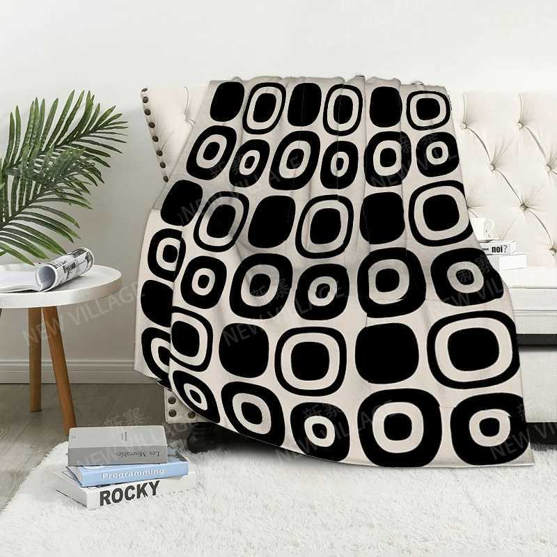Plaid sofa for Knee blankets warm winter bed cover throw blanket Decor boho warm fleece Nordic Vintage Soft and hairy geometry Y240815